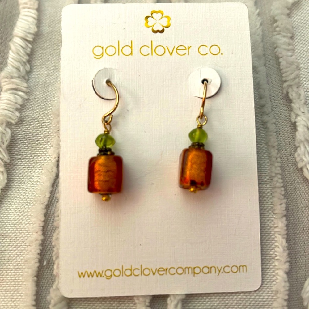 Antique glass bead earrings